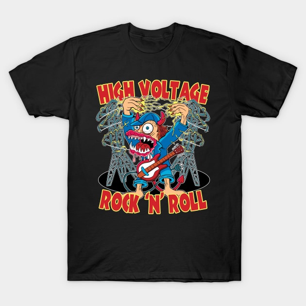 High Voltage Rock N Roll T-Shirt by rossradiation